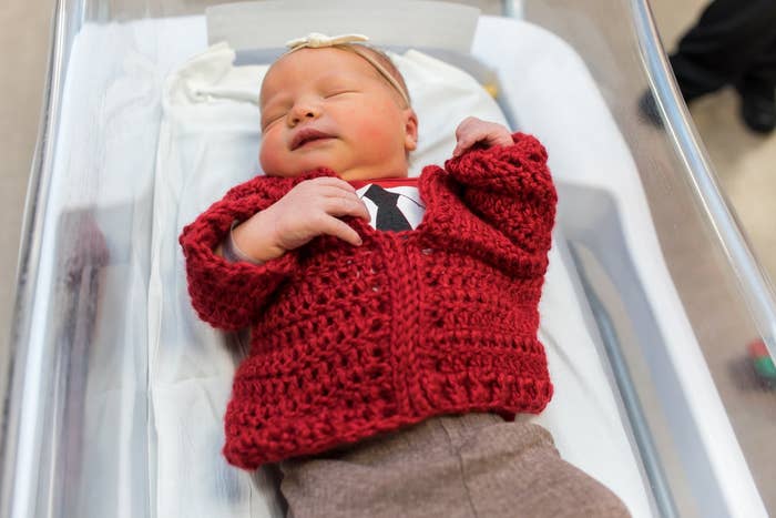 a hospital dressed babies in tiny cardigans to surprise mrs. rogers 